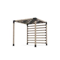 Pergola Kit with 4x4 KNECT Post Wall and Wave Shades for 6x6 Wood Posts