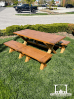 Cypress Farmhouse Patio Table and Benches (4 piece collection)