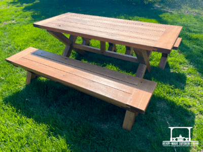 Cypress Farmhouse Patio Table and Benches (4 piece collection)