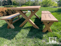 Cypress Farmhouse Patio Table and Benches (4 piece collection)
